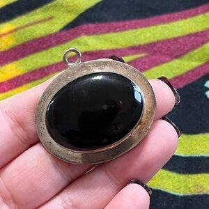 VTG Whimsigoth Talleres Lagunas Black Onyx Sterling Silver 925 Pendant